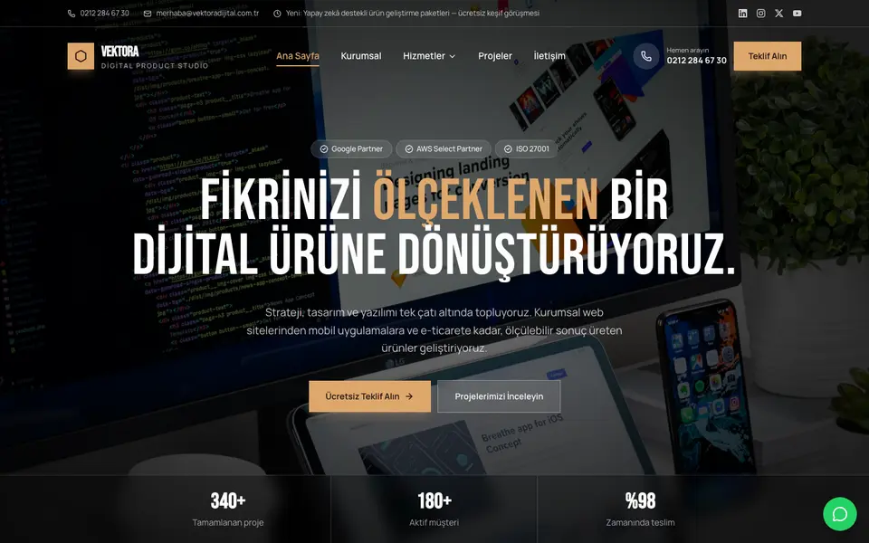 Dijital Ajans · Sinema şablonu