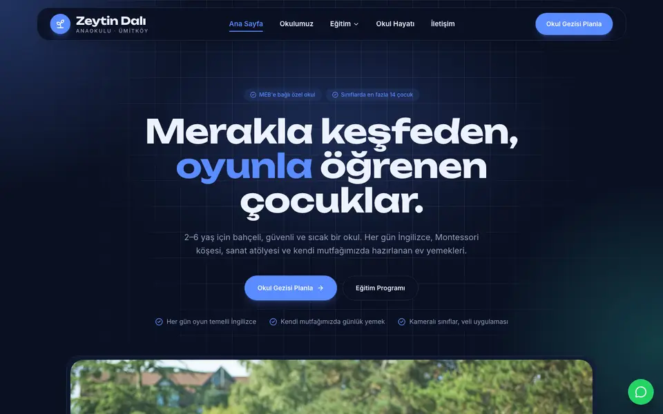 Anaokulu · Cam şablonu