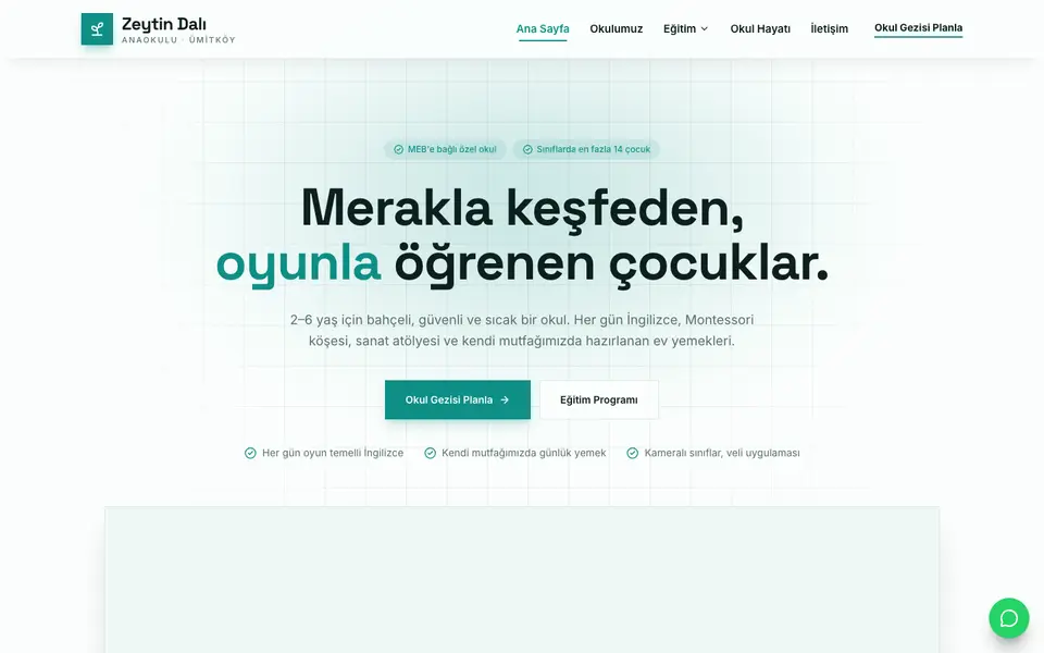 Anaokulu · Minimal şablonu