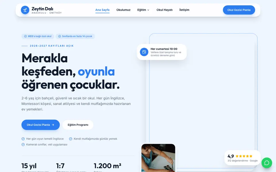 Anaokulu · Modern şablonu