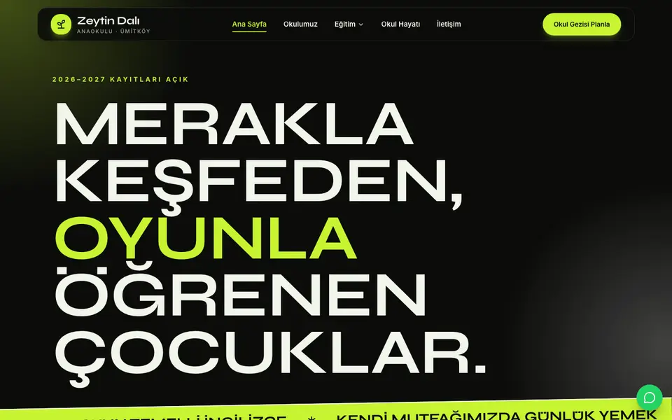 Anaokulu · Neon şablonu