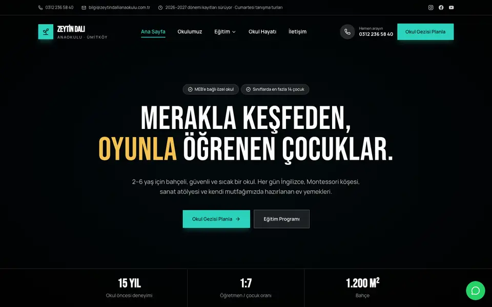 Anaokulu · Sinema şablonu