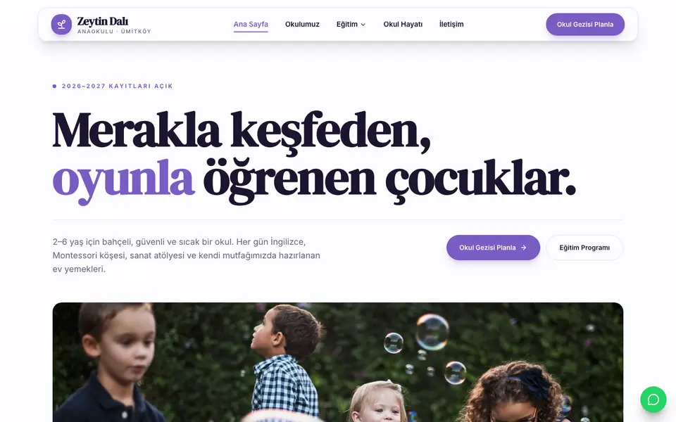 Anaokulu · Vitrin şablonu