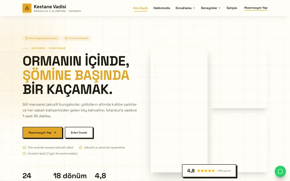 Bungalov & Glamping · Brutal şablonu