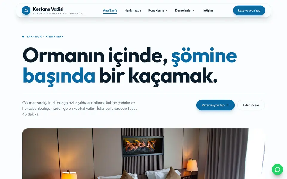 Bungalov & Glamping · Canlı şablonu