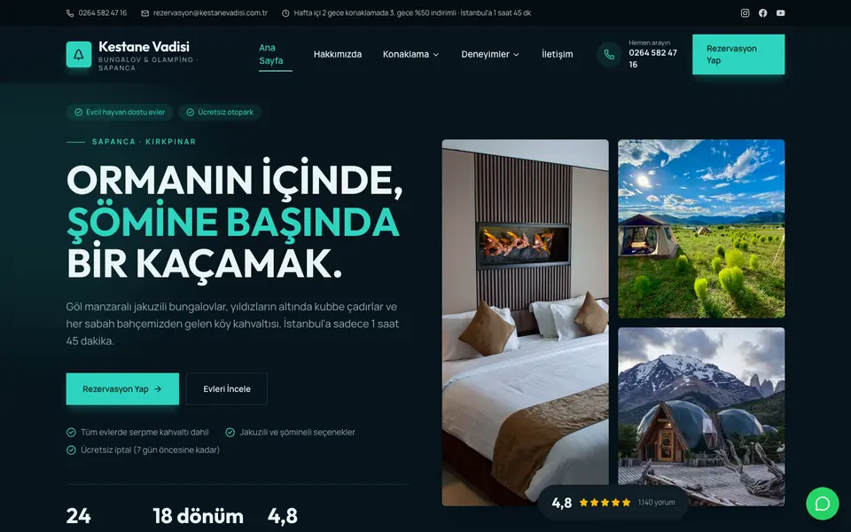 Bungalov & Glamping · Cesur şablonu
