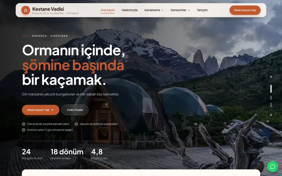 Bungalov & Glamping · Dinamik şablonu