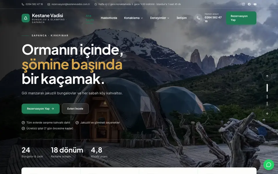 Bungalov & Glamping · Klasik şablonu