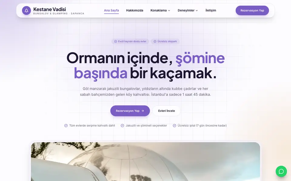Bungalov & Glamping · Kristal şablonu