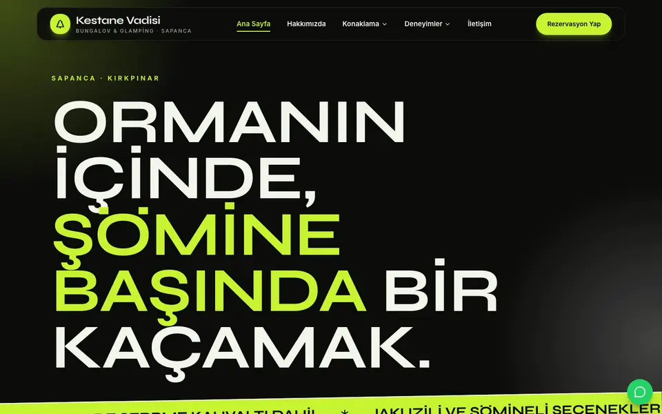 Bungalov & Glamping · Neon şablonu