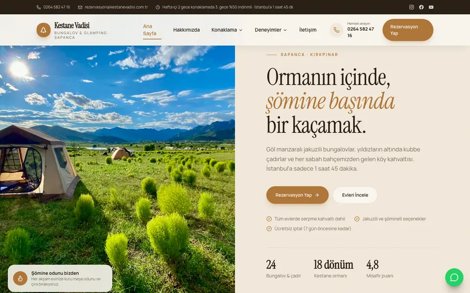 Bungalov & Glamping · Retro şablonu