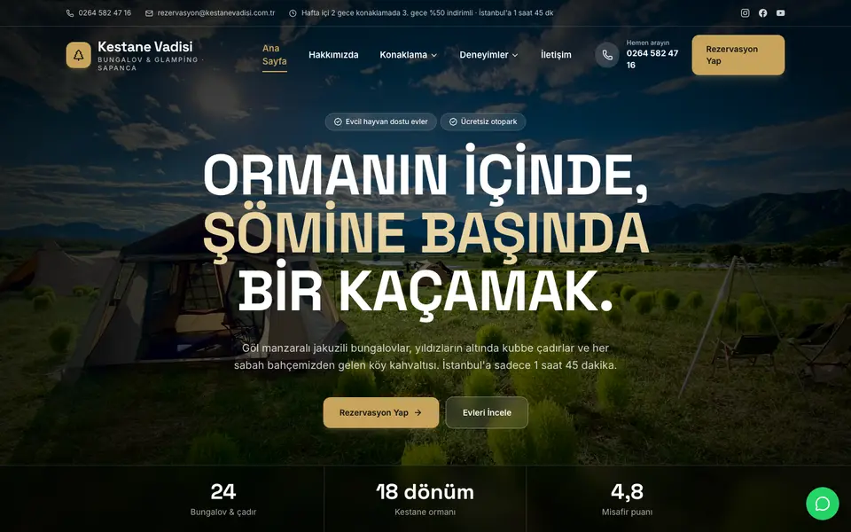 Bungalov & Glamping · Sahne şablonu