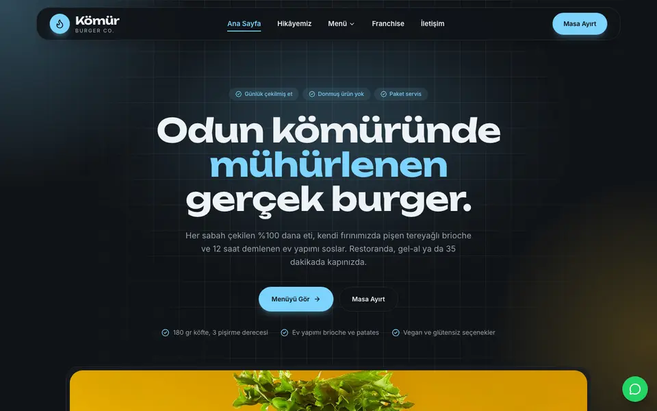 Burger & Fast Casual · Cam şablonu