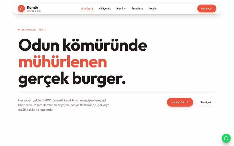 Burger & Fast Casual · Canlı şablonu