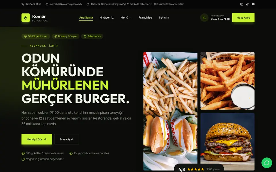 Burger & Fast Casual · Cesur şablonu