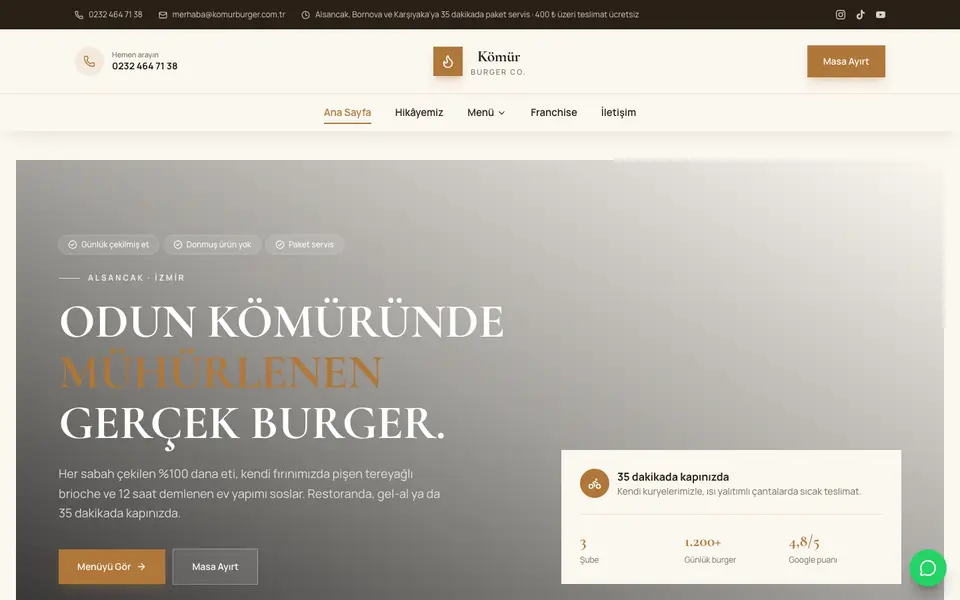 Burger & Fast Casual · Elit şablonu