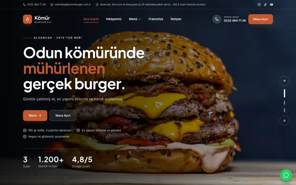 Burger & Fast Casual · Klasik şablonu