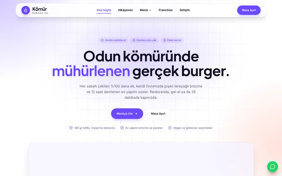Burger & Fast Casual · Kristal şablonu