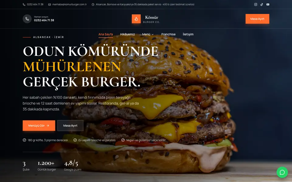Burger & Fast Casual · Lüks şablonu