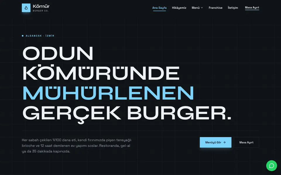 Burger & Fast Casual · Monokrom şablonu