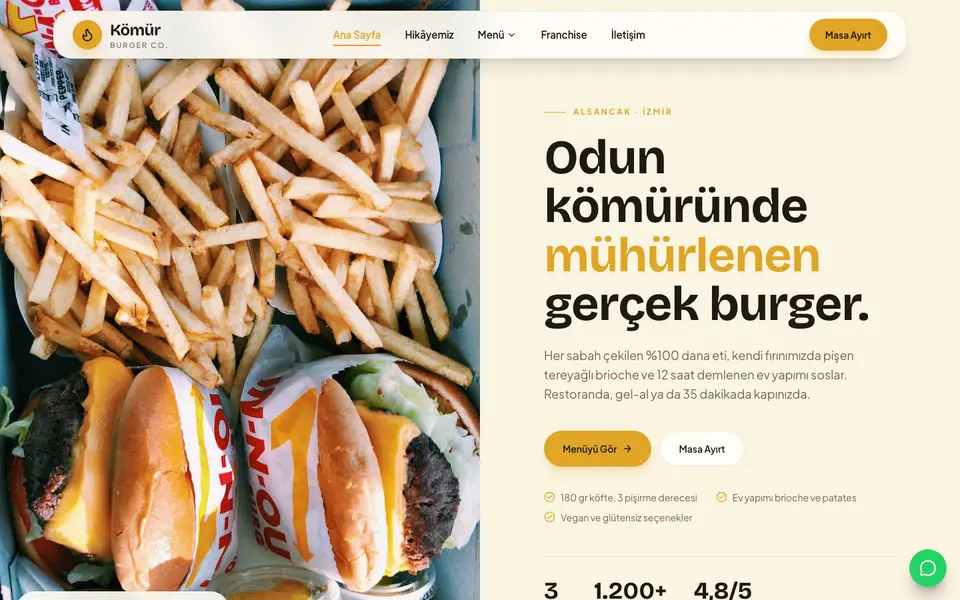 Burger & Fast Casual · Pastel şablonu
