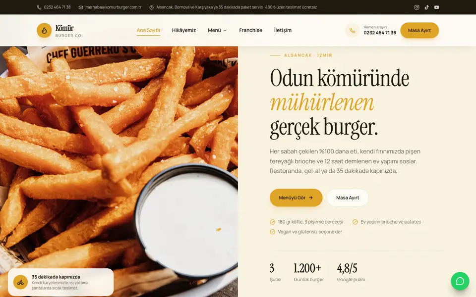 Burger & Fast Casual · Retro şablonu