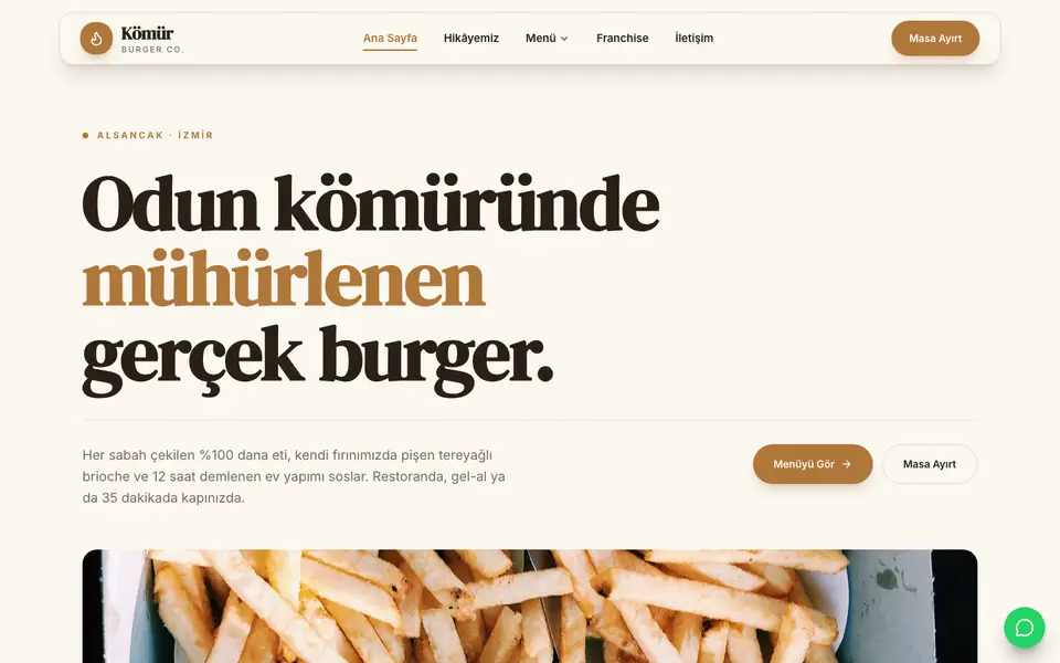 Burger & Fast Casual · Vitrin şablonu