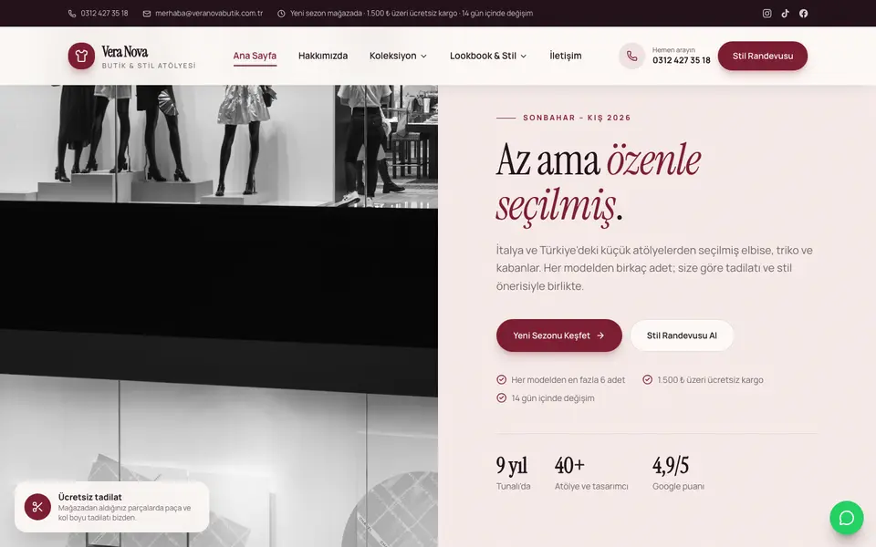 Butik Giyim · Retro şablonu