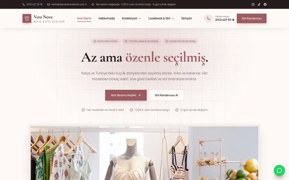 Butik Giyim web sitesi şablonu