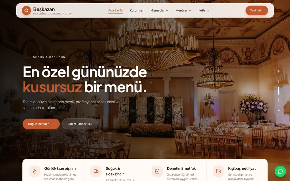 Catering · Dinamik şablonu