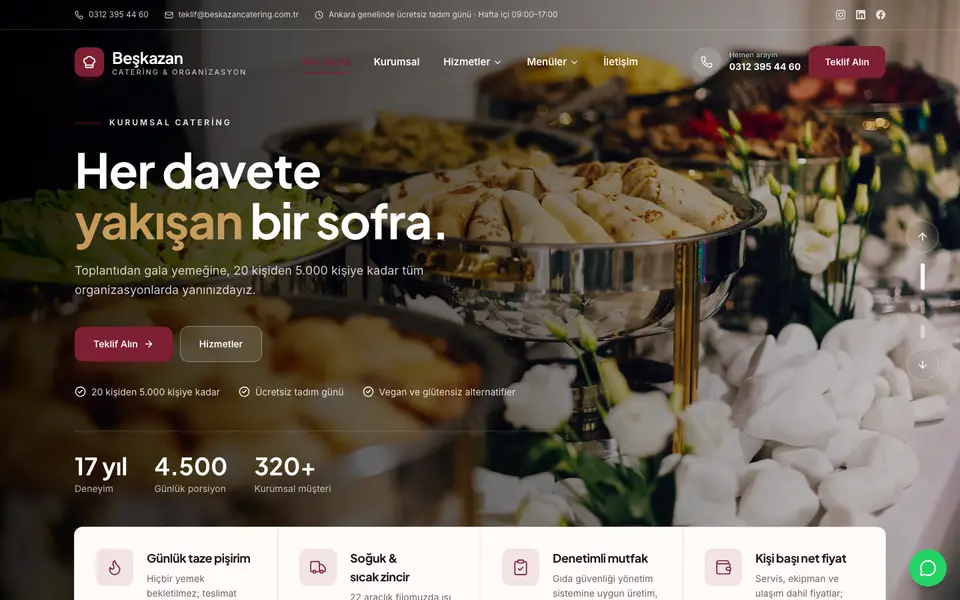 Catering · Klasik şablonu