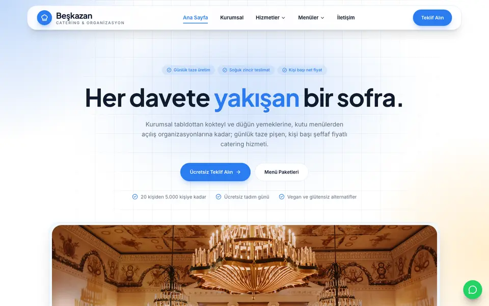 Catering · Kristal şablonu