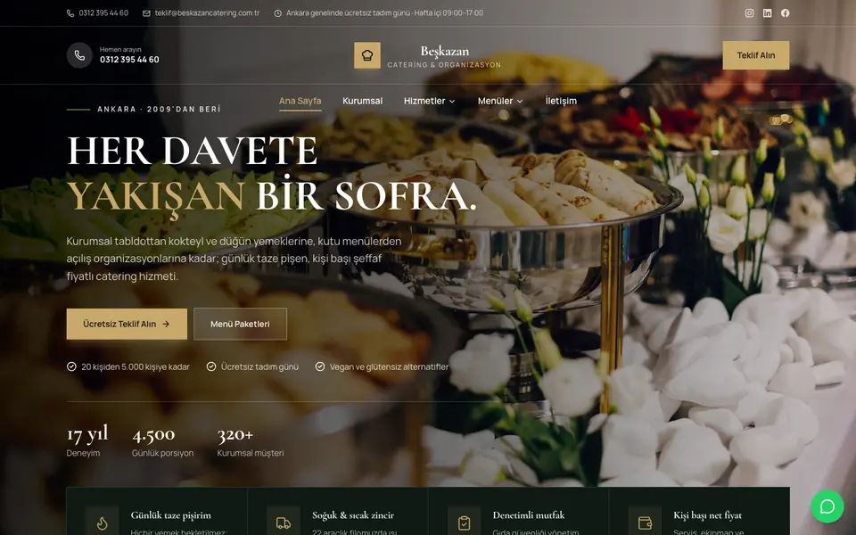 Catering · Lüks şablonu