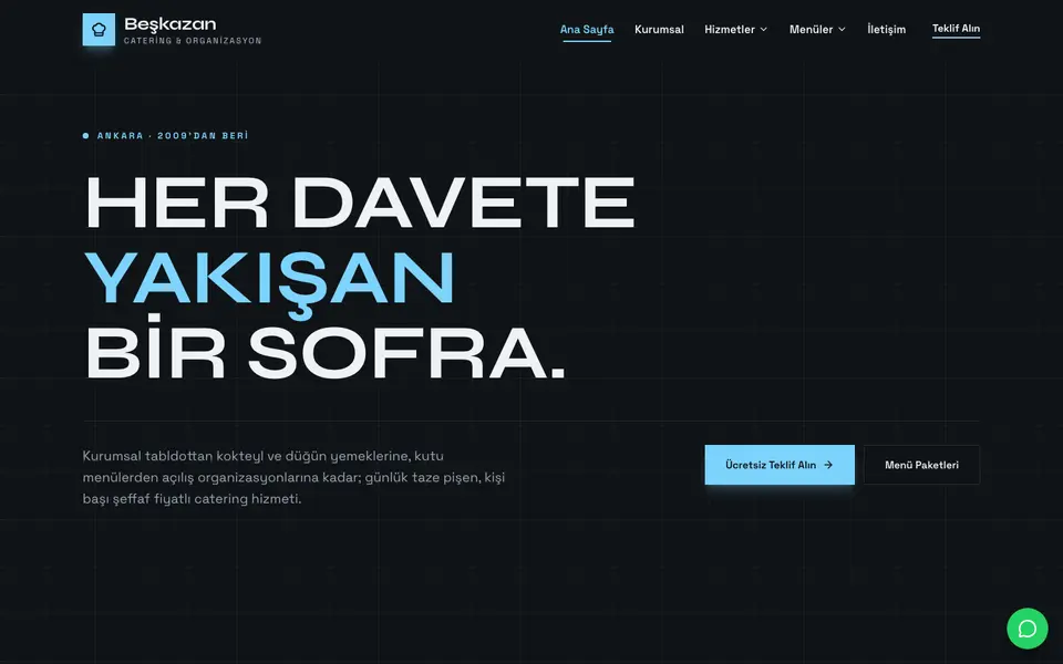 Catering · Monokrom şablonu