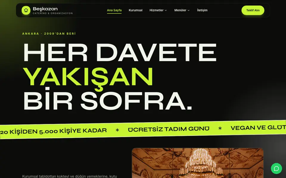 Catering · Neon şablonu