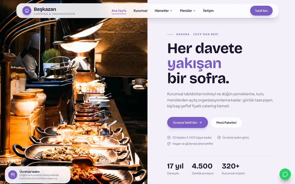 Catering · Pastel şablonu