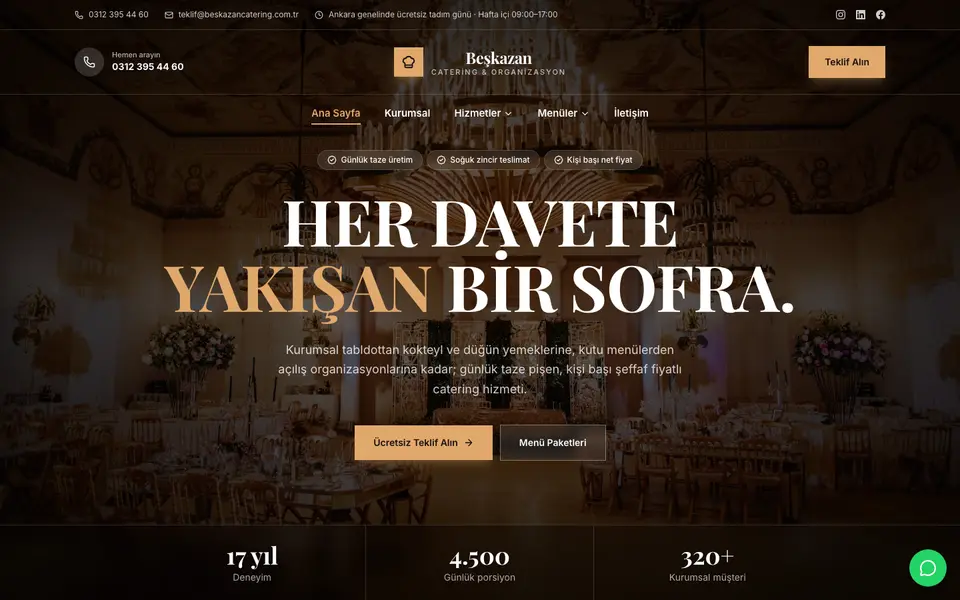 Catering · Prestij şablonu