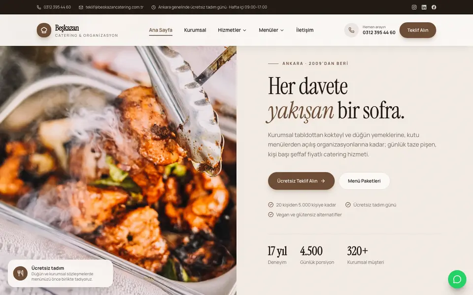 Catering · Retro şablonu
