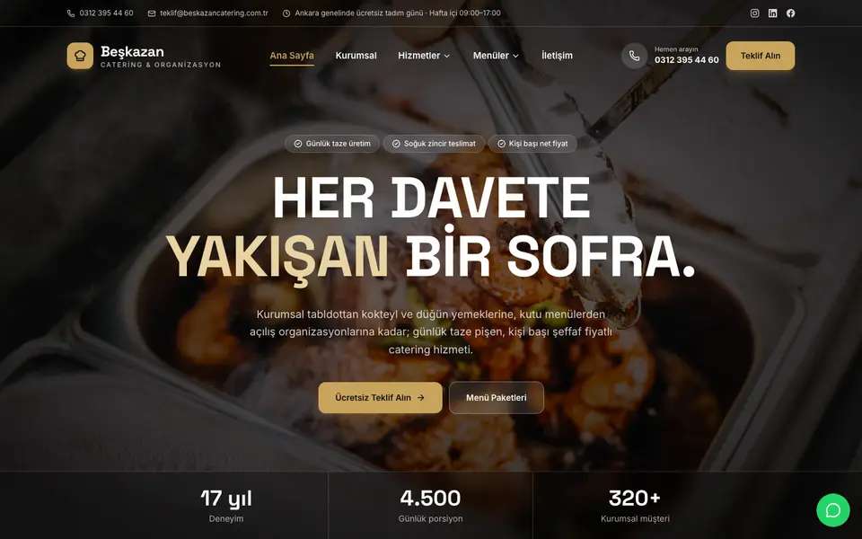 Catering · Sahne şablonu