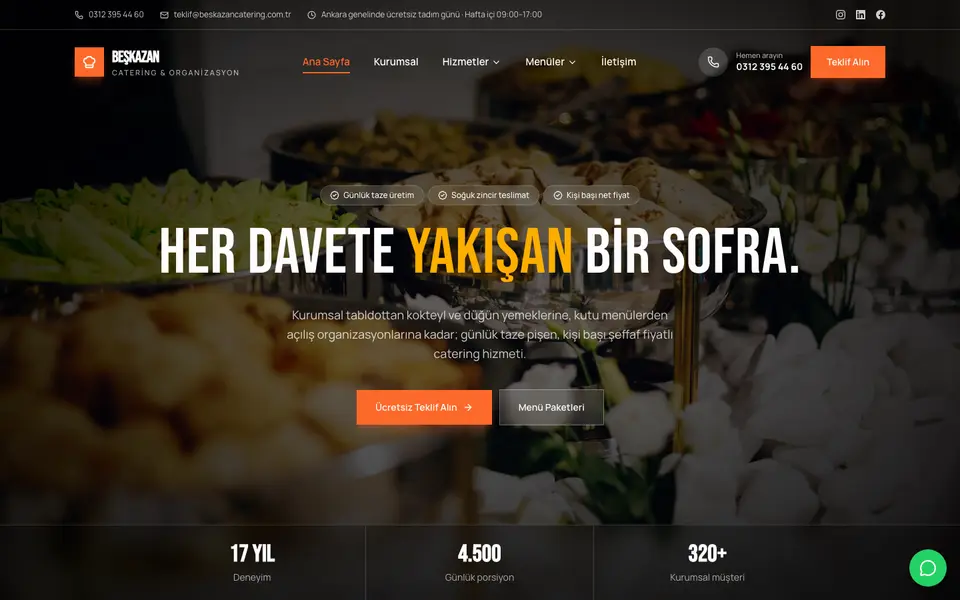 Catering · Sinema şablonu