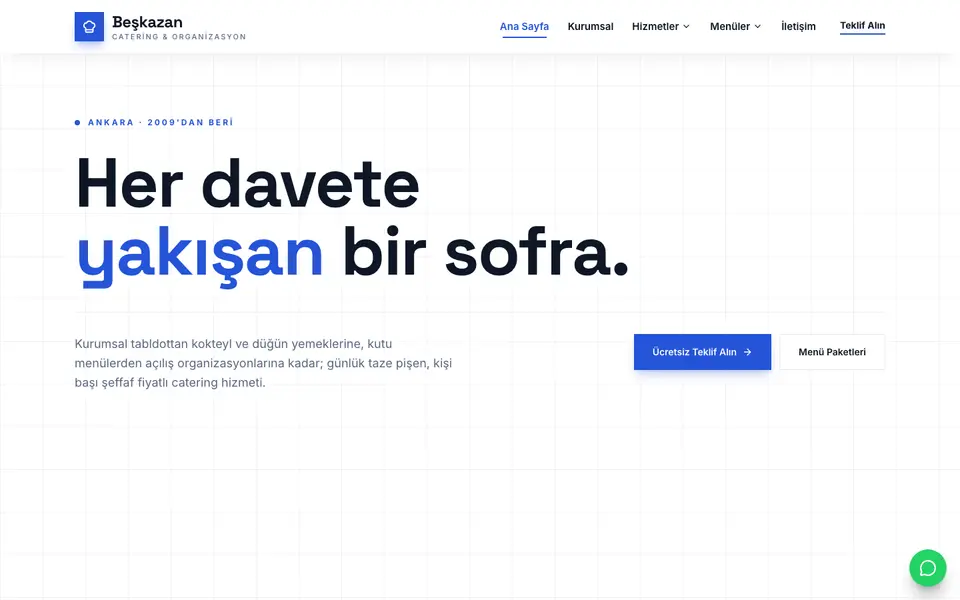 Catering · Teknik şablonu
