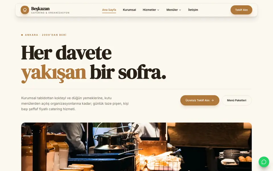 Catering · Vitrin şablonu