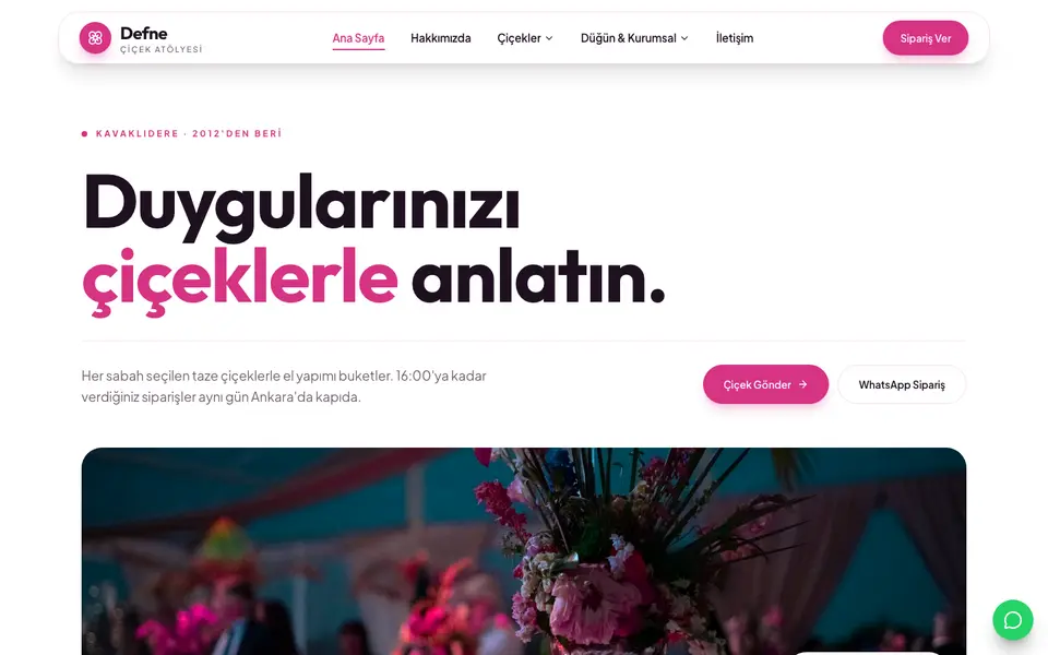Çiçekçi · Canlı şablonu