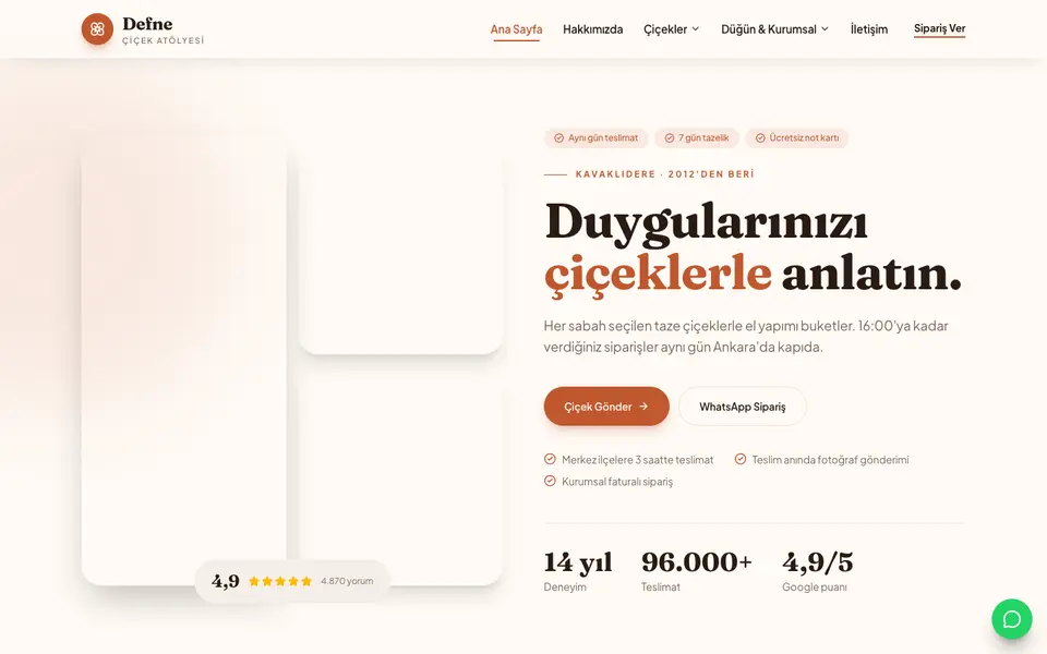 Çiçekçi · Doğal şablonu