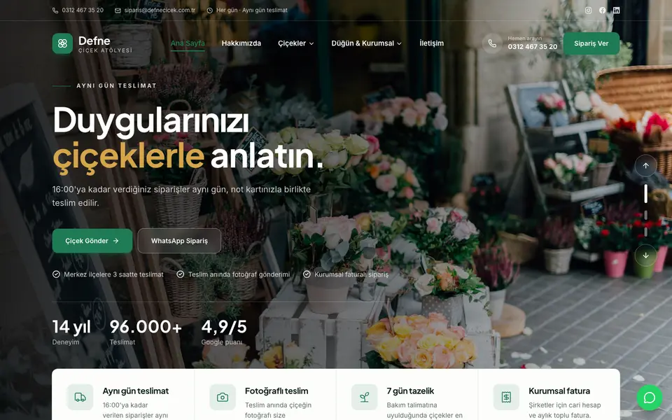 Çiçekçi · Klasik şablonu