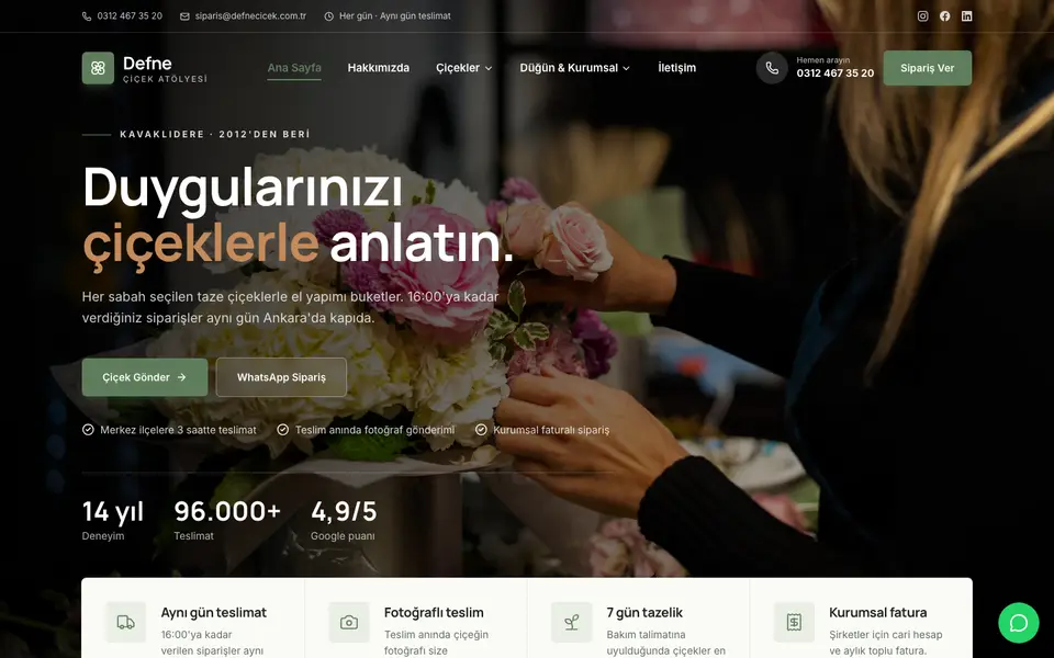 Çiçekçi · Kurumsal şablonu