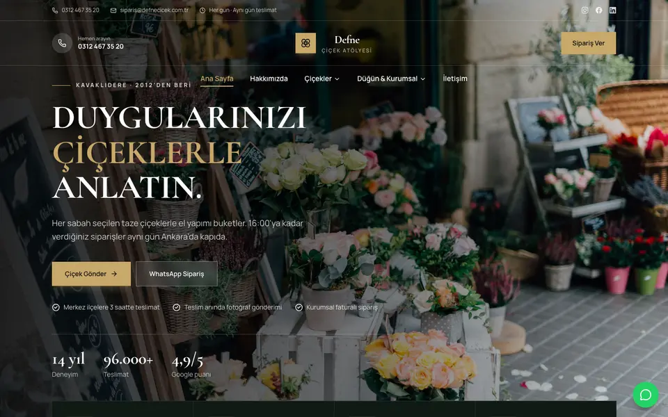 Çiçekçi · Lüks şablonu