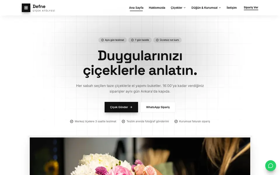 Çiçekçi · Minimal şablonu