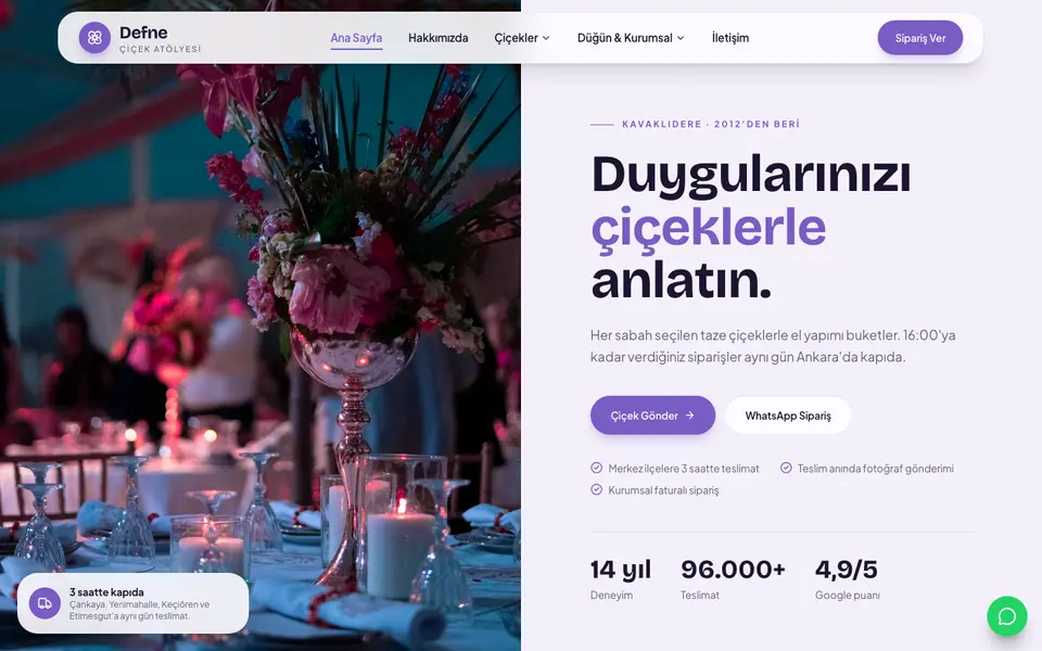 Çiçekçi · Pastel şablonu