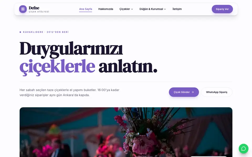 Çiçekçi · Vitrin şablonu